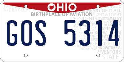 OH license plate GOS5314