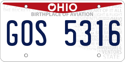OH license plate GOS5316