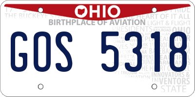 OH license plate GOS5318