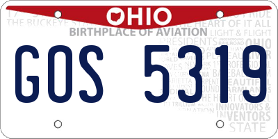 OH license plate GOS5319