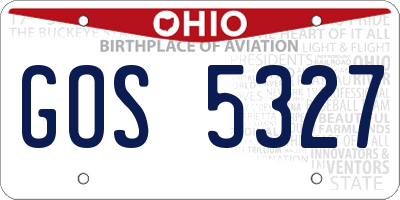 OH license plate GOS5327