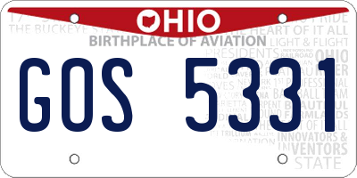 OH license plate GOS5331