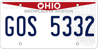 OH license plate GOS5332