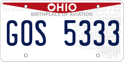 OH license plate GOS5333