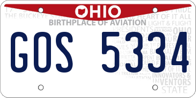 OH license plate GOS5334