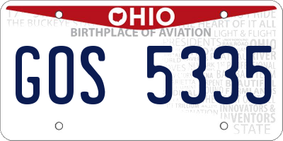 OH license plate GOS5335