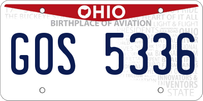 OH license plate GOS5336
