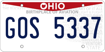 OH license plate GOS5337