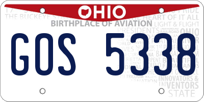 OH license plate GOS5338