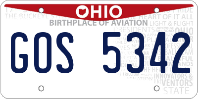 OH license plate GOS5342