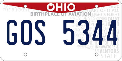 OH license plate GOS5344