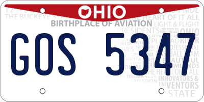 OH license plate GOS5347