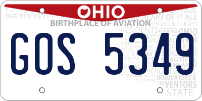 OH license plate GOS5349