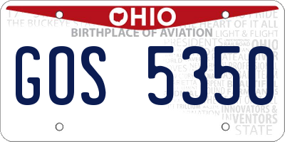 OH license plate GOS5350