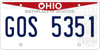 OH license plate GOS5351