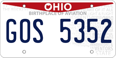 OH license plate GOS5352