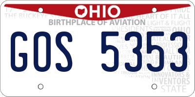 OH license plate GOS5353