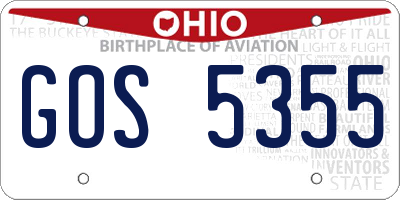 OH license plate GOS5355
