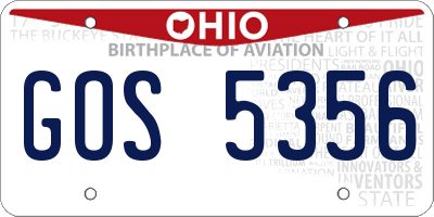 OH license plate GOS5356