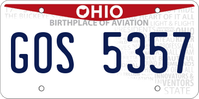 OH license plate GOS5357