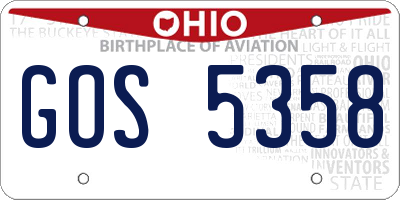 OH license plate GOS5358