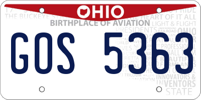 OH license plate GOS5363