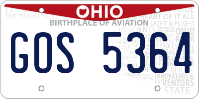 OH license plate GOS5364