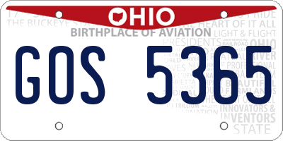 OH license plate GOS5365