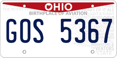 OH license plate GOS5367