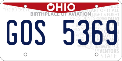 OH license plate GOS5369