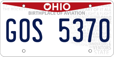 OH license plate GOS5370
