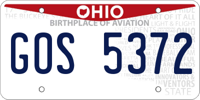 OH license plate GOS5372