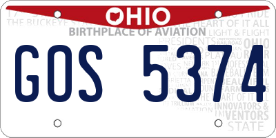 OH license plate GOS5374