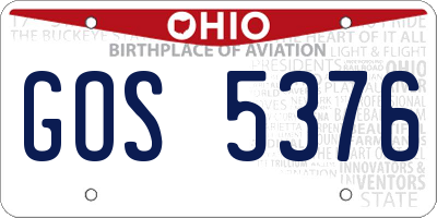 OH license plate GOS5376