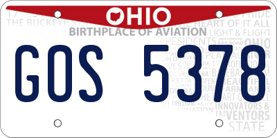OH license plate GOS5378