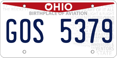 OH license plate GOS5379