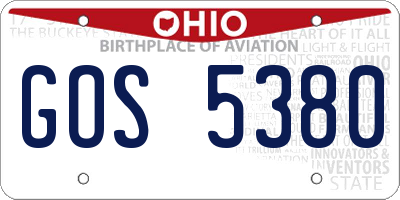 OH license plate GOS5380