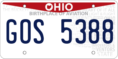OH license plate GOS5388