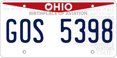 OH license plate GOS5398