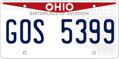 OH license plate GOS5399