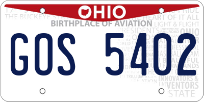 OH license plate GOS5402