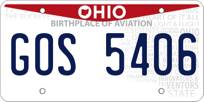 OH license plate GOS5406