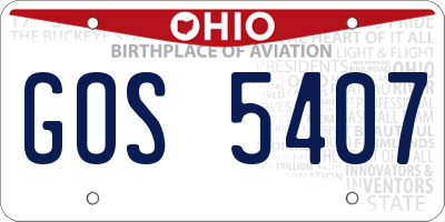 OH license plate GOS5407