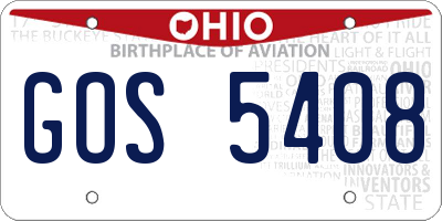 OH license plate GOS5408