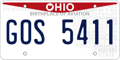 OH license plate GOS5411