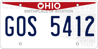OH license plate GOS5412