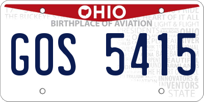 OH license plate GOS5415