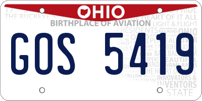 OH license plate GOS5419