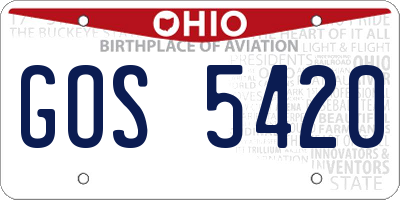 OH license plate GOS5420