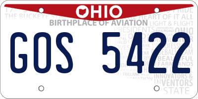 OH license plate GOS5422